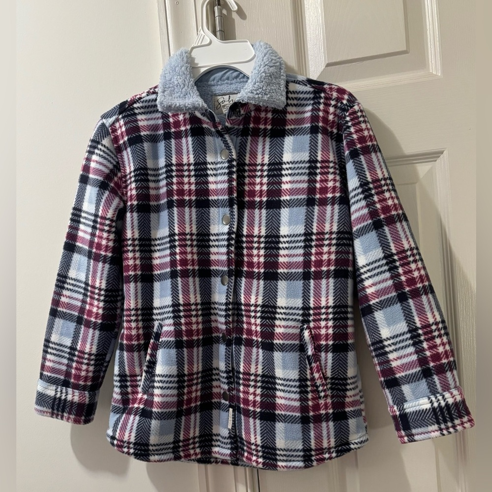 Soho girls size 7-8  blue plaid shep jacket